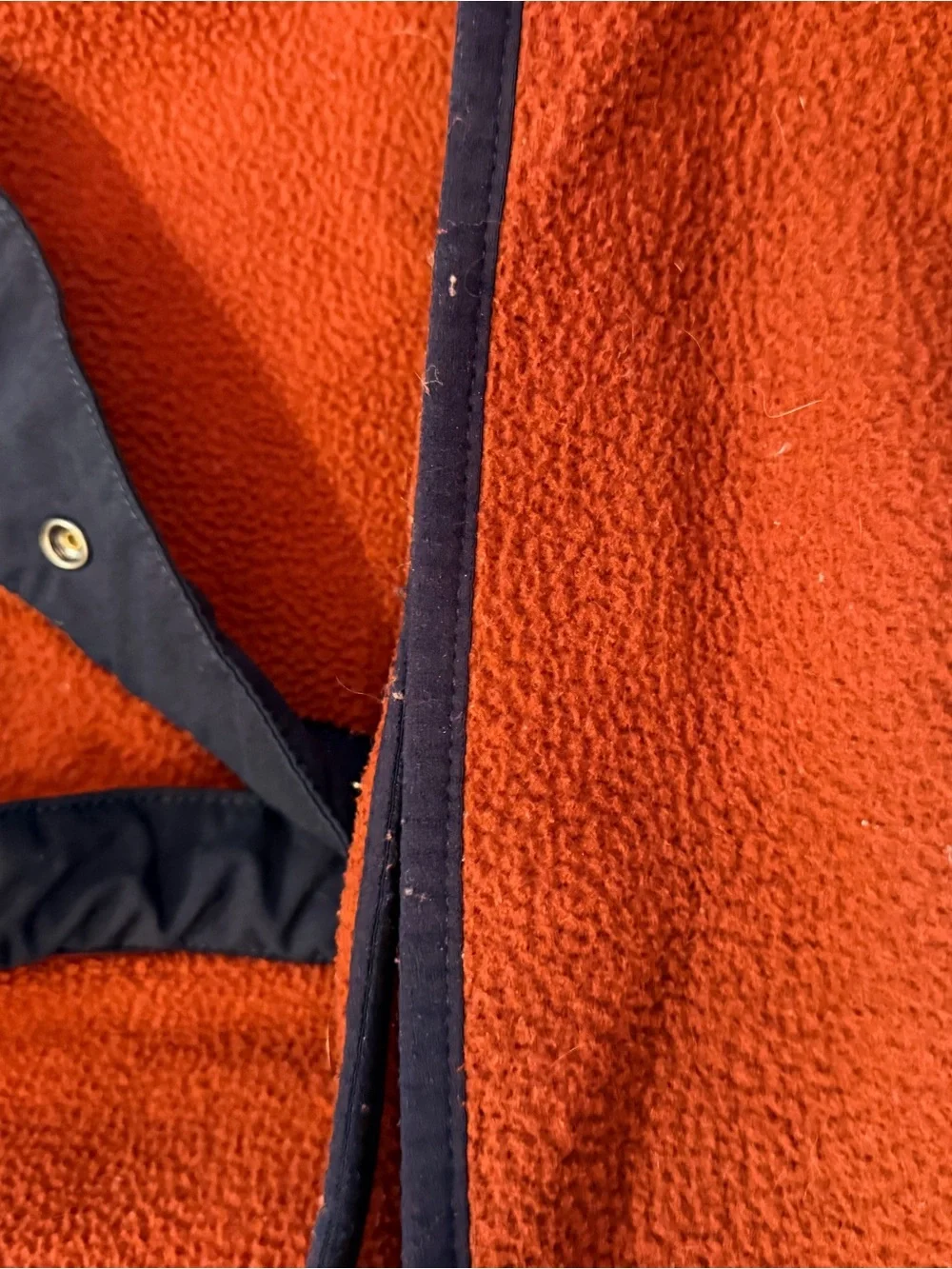 The North Face Rust Orange & Navy Fleece Pullover Hoodie